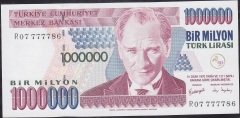 7.Emisyon 3.Tertip 1 000 000 Lira R07 777786 Çil