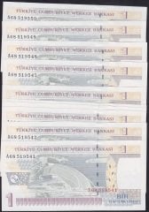 8.EMİSYON 1 YTL A68 519541-A68 519550 SERİ TAKİPLİ (10 ADET) ÇİL