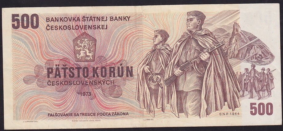 Çekoslovakya 500 Korun 1973 Çok Temiz+