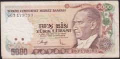 7.Emisyon 4.Tertip 5000 Lira G63 179273 Çok Temiz