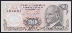 6.EMİSYON 1.TERTİP 50 LİRA E36 356224 ÇİLALTI ÇİL
