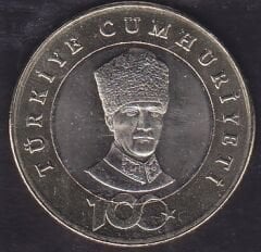 2023 Yılı 100.Yıl Tedavül Hatıra 5 Lira Çil