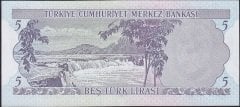 6.Emisyon 2.Tertip 5 Lira G38 080743 Çilaltı Çil