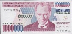 7.Emisyon 3.Tertip 1 000 000 Lira P78 633801 Çilaltı Çil