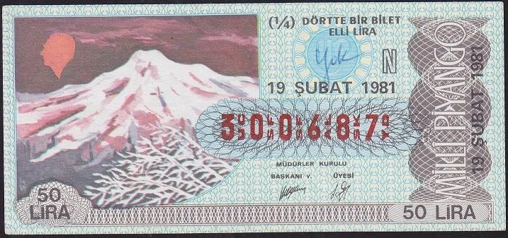 1981 19 Şubat Çeyrek Bilet - N Serisi