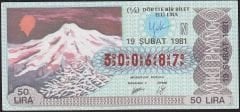 1981 19 Şubat Çeyrek Bilet - N Serisi