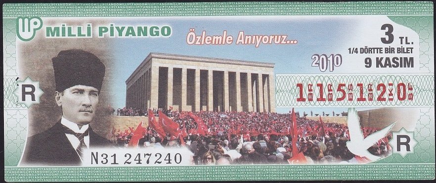 2010 9 Kasım Çeyrek Bilet - R Serisi