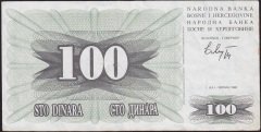 Bosna Hersek 100 Dinar 1992 Çok Temiz+