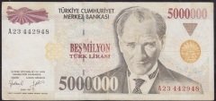 7.EMİSYON 5 000 000 LİRA A23 442948 ÇÇT +