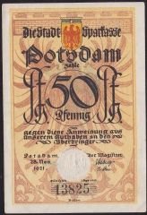Almanya 50 Pfennig Notgeld 1921 Çil