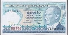 7.Emisyon 2.Tertip 500 Lira D42 886744 Çil