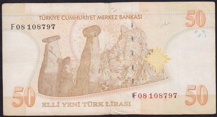 8.Emisyon 50 YTL F08 108797 Çok Temiz