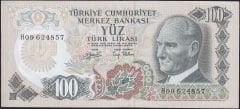 6.Emisyon 2.Tertip 100 Lira H09 624857 Çok Temiz+