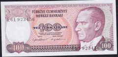 7.Emisyon 2.Tertip 100 Lira E61 923456 Çilaltı Çil
