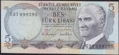 6.Emisyon 2.Tertip 5 Lira G37 098795 Çilaltı