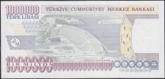 7.Emisyon 3.Tertip 1 000 000 Lira P70 502945 Çilaltı
