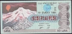 1981 19 Şubat Çeyrek Bilet - K Serisi