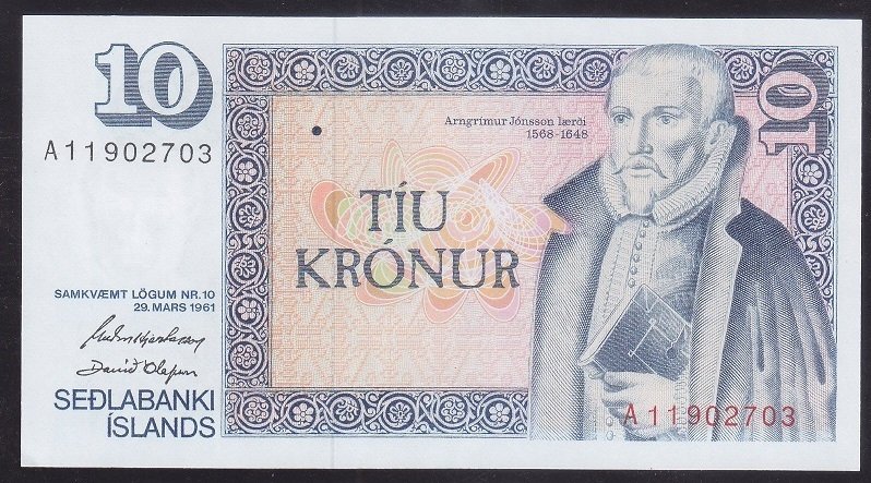 İZLANDA 10 KRON 1961 ÇİL eski para mezat