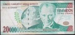 7.Emisyon 20 000 000 Lira B62 425883 Çok Temiz