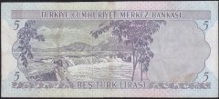 6.Emisyon 2.Tertip 5 Lira G36 243065 Çok Temiz+