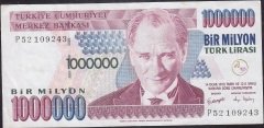 7.Emisyon 3.Tertip 1 000 000 Lira P52 109243 Çok Temiz +