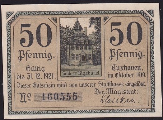 Almanya 50 Pfennig Notgeld 1921 Çil