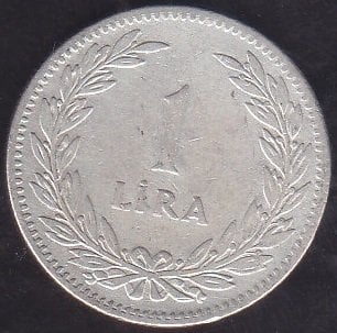 1947 YILI 1 LİRA GÜMÜŞ eski para koleksiyon