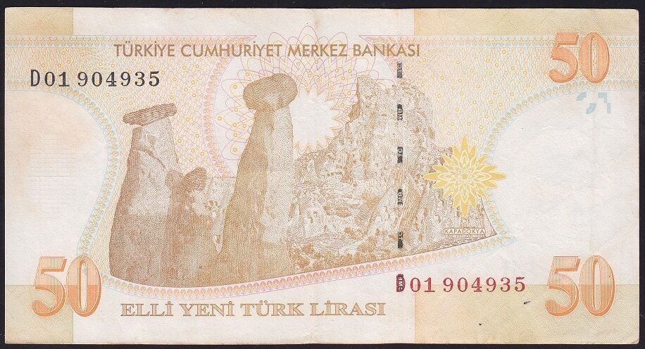 8.Emisyon 50 YTL D01 904935 Çok Temiz+