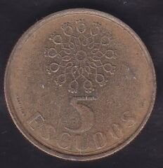 Portekiz 5 Escudos 1986