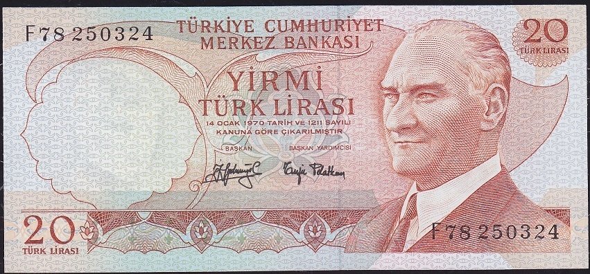 6.Emisyon 3.Tertip 20 Lira F78 250324 Çilaltı