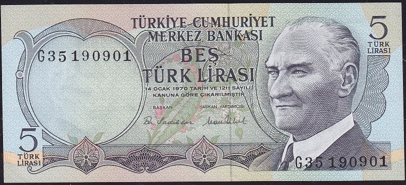 6.Emisyon 2.Tertip 5 Lira G35 190901 Çilaltı