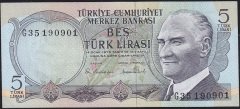 6.Emisyon 2.Tertip 5 Lira G35 190901 Çilaltı