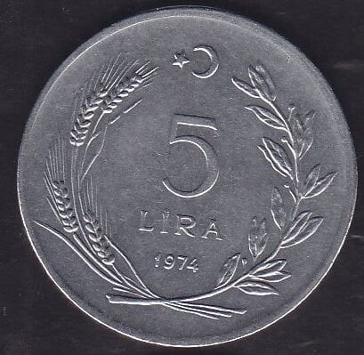 1974 Yılı 5 Lira