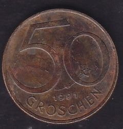 Avusturya 50 Groschen 1991