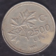 1991 Yılı 2500 Lira