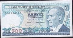 7.Emisyon 2.Tertip 500 Lira D30 784373 Çil