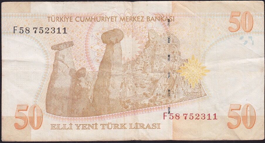 8.Emisyon 50 YTL F58 752311 Çok Temiz