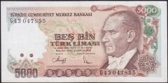 7.Emisyon 4.Tertip 5000 Lira G43 047855 Çok Temiz+