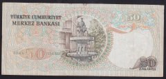 6.EMİSYON 1.TERTİP 50 LİRA D63 088686 ÇOK TEMİZ