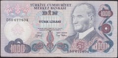 6.EMİSYON 2.TERTİP 1000 LİRA D50 677804 ÇOK TEMİZ (DÜZLENMİŞ)