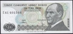 7.Emisyon 2.Tertip 10 Lira E41 401546 Çilaltı
