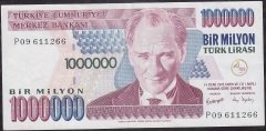 7.Emisyon 3.Tertip 1 000 000 Lira P09 611266 Çok Çok Temiz