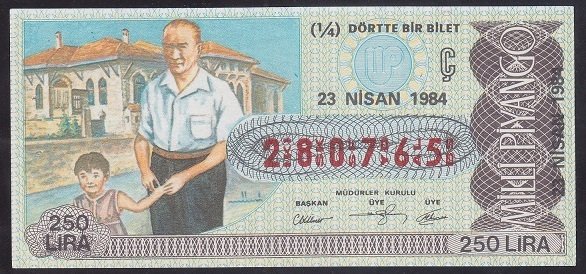 1984 23 NİSAN ÇEYREK BİLET Ç SERİSİ