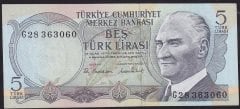 6.Emisyon 2.Tertip 5 Lira G28 363060 Çilaltı