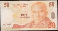 8.Emisyon 50 YTL D14 525723 Çok Temiz+