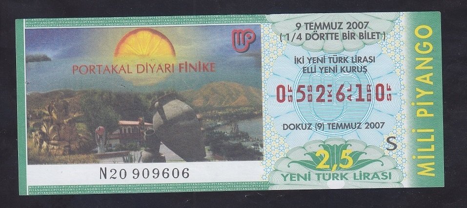 2007 9 TEMMUZ ÇEYREK BİLET